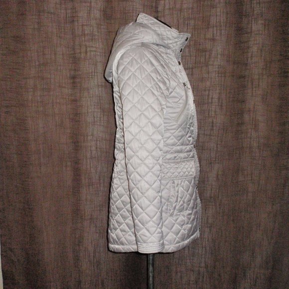 Nautica Silver Gray Quilted Puffer Jacket Removable Hood Sz S - Picture 6 of 16